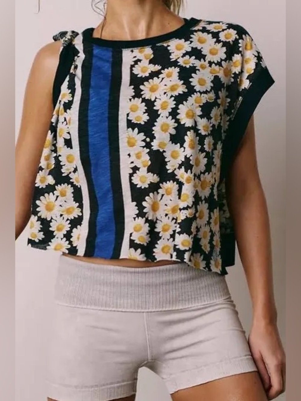 Free People Movement Printed My Time Tee in Daisy, size Small, NWOT
